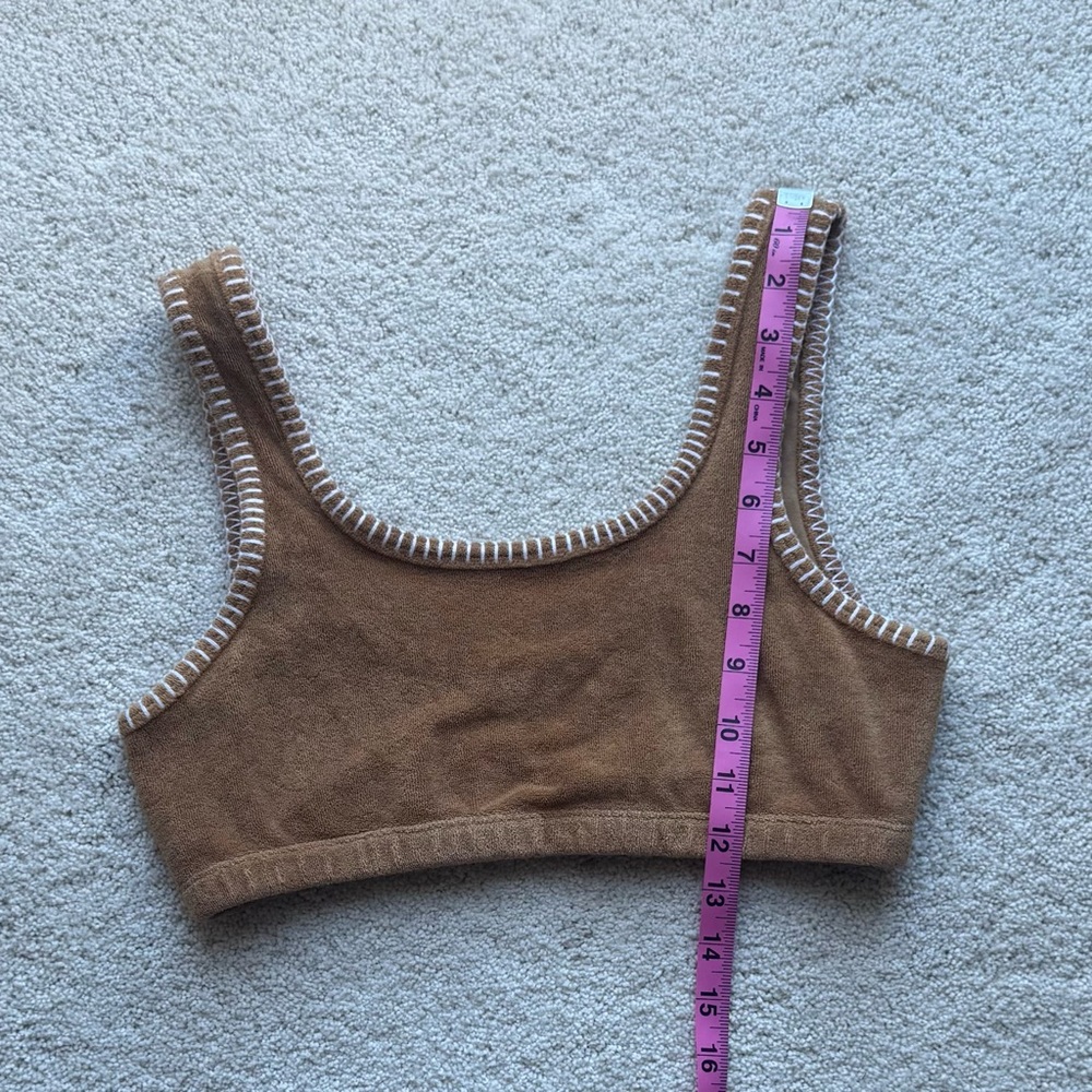 Electric & Rose Dion Vintage Terry Bra - Brown Crop Top from Anthropologie - Picture 3 of 5